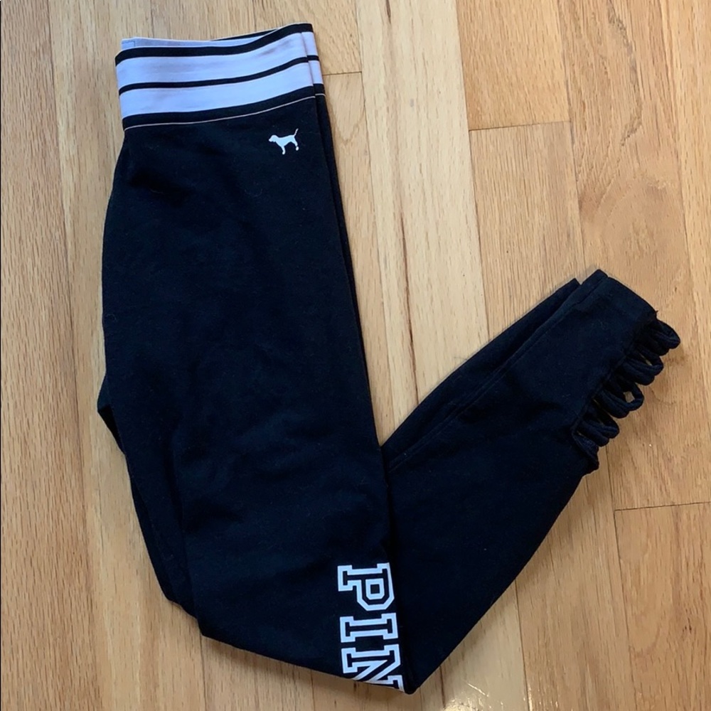 Victoria’s Secret Pink Black Leggings Size Medium